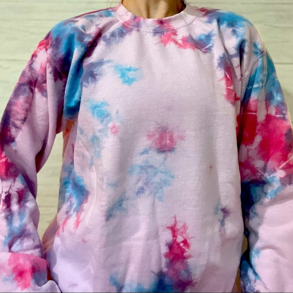 Pink Tie Dye Handcrafted Sweatshirt